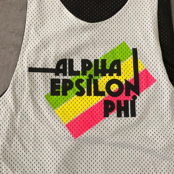 AEPhi Alpha Epsilon Phi White Mesh Pinny Jersey - Picture 2 of 5
